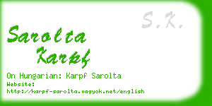 sarolta karpf business card